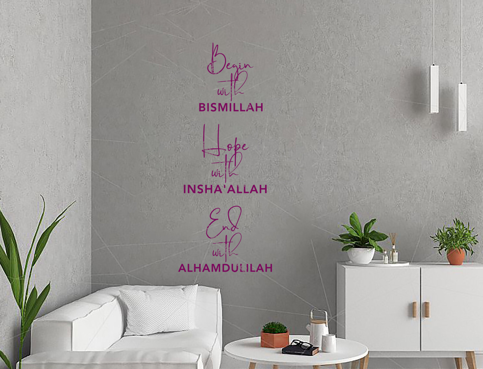 Begin with bismillah Islamic Wall Sticker Decal, Modern Design Home Improvent Q7