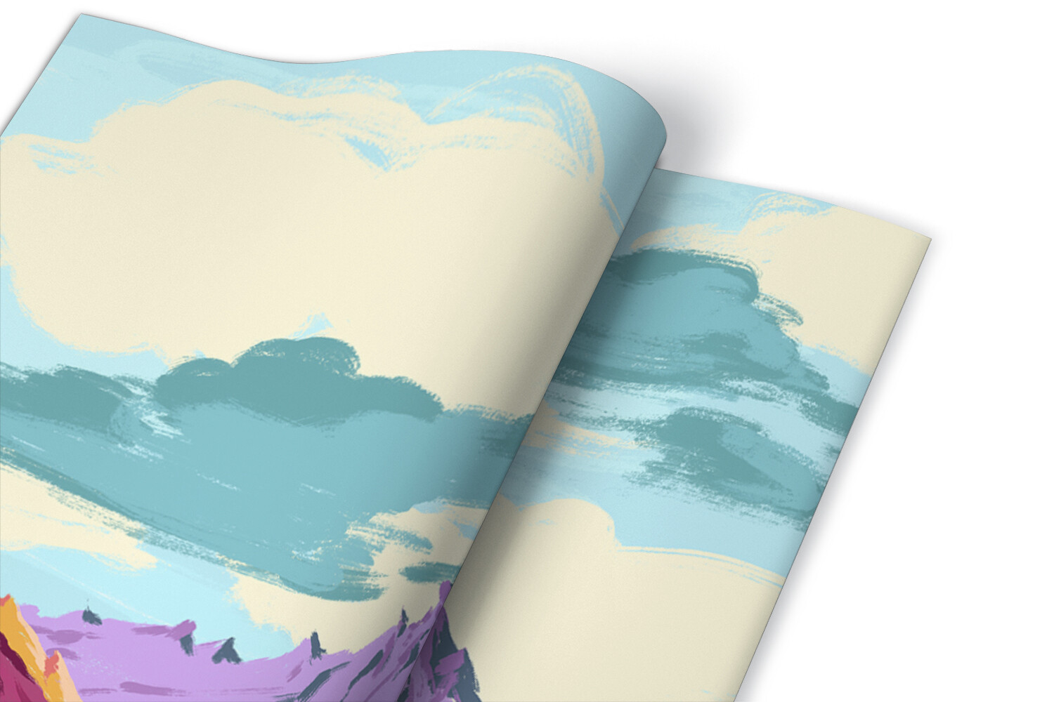 Sticky Back Plastic Self Adhesive Film Wrap Sticker Coloured mountains 100×50
