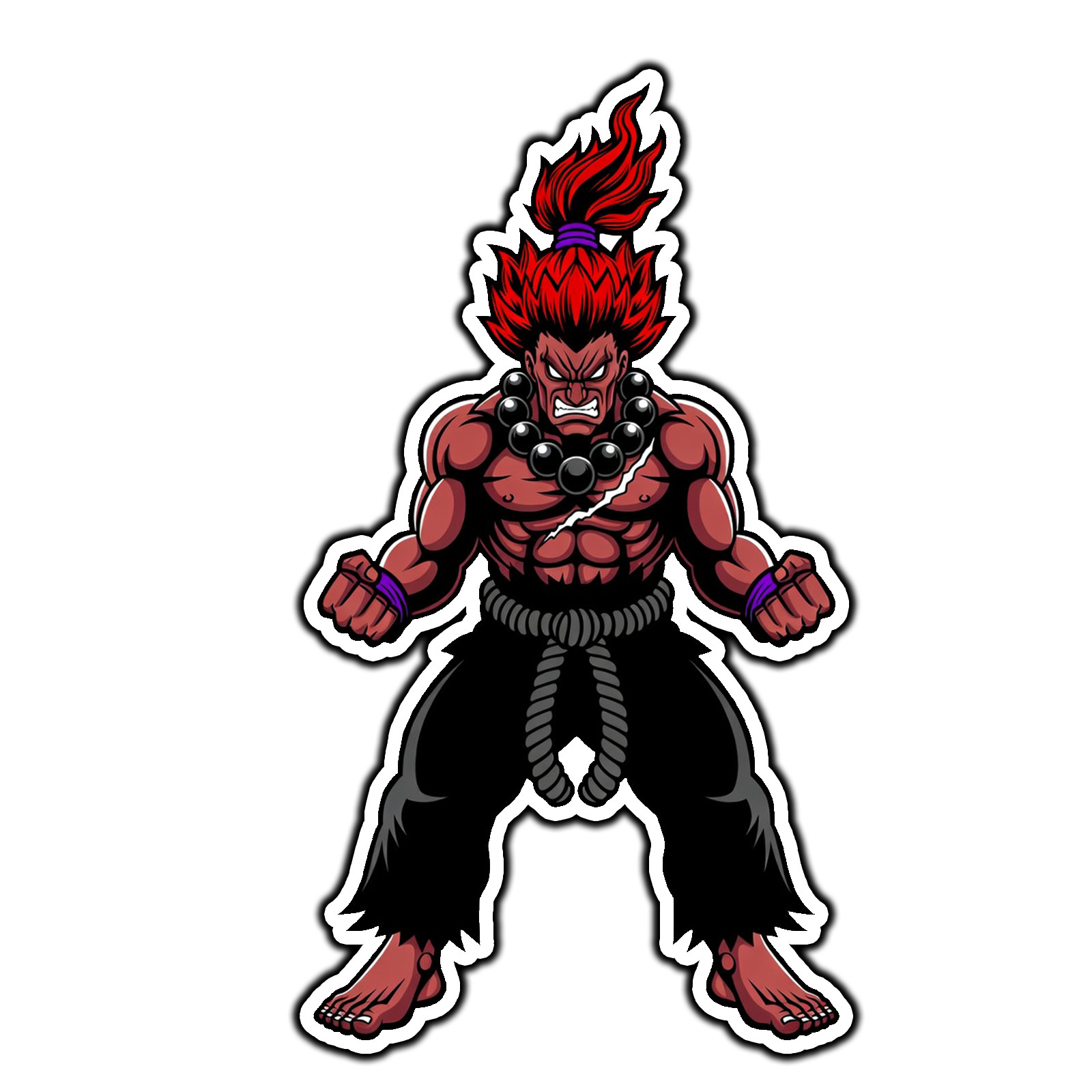 Akuma #2 Street Fighter Retro Sticker Waterproof Vinyl Decal Die-Cut
