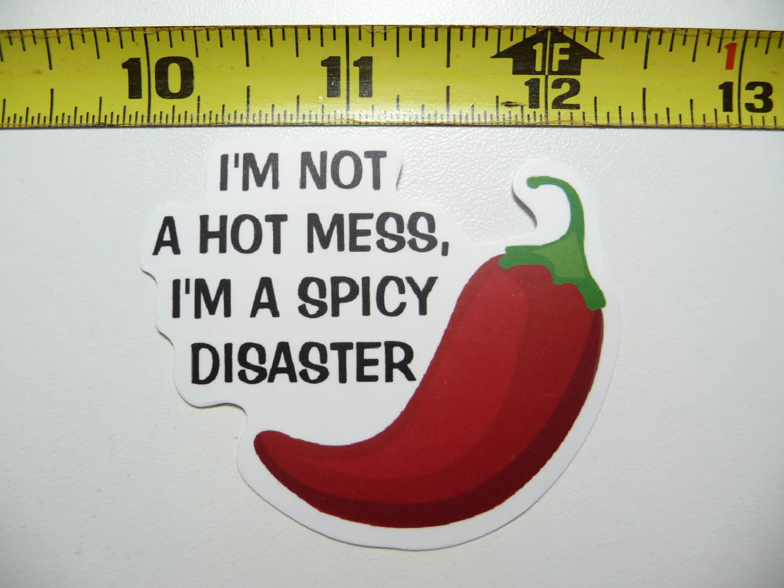 NOT A HOT MESS I'M A SPICY DISASTER SMALL STICKER DECAL SARCASM SARCASTIC FUNNY