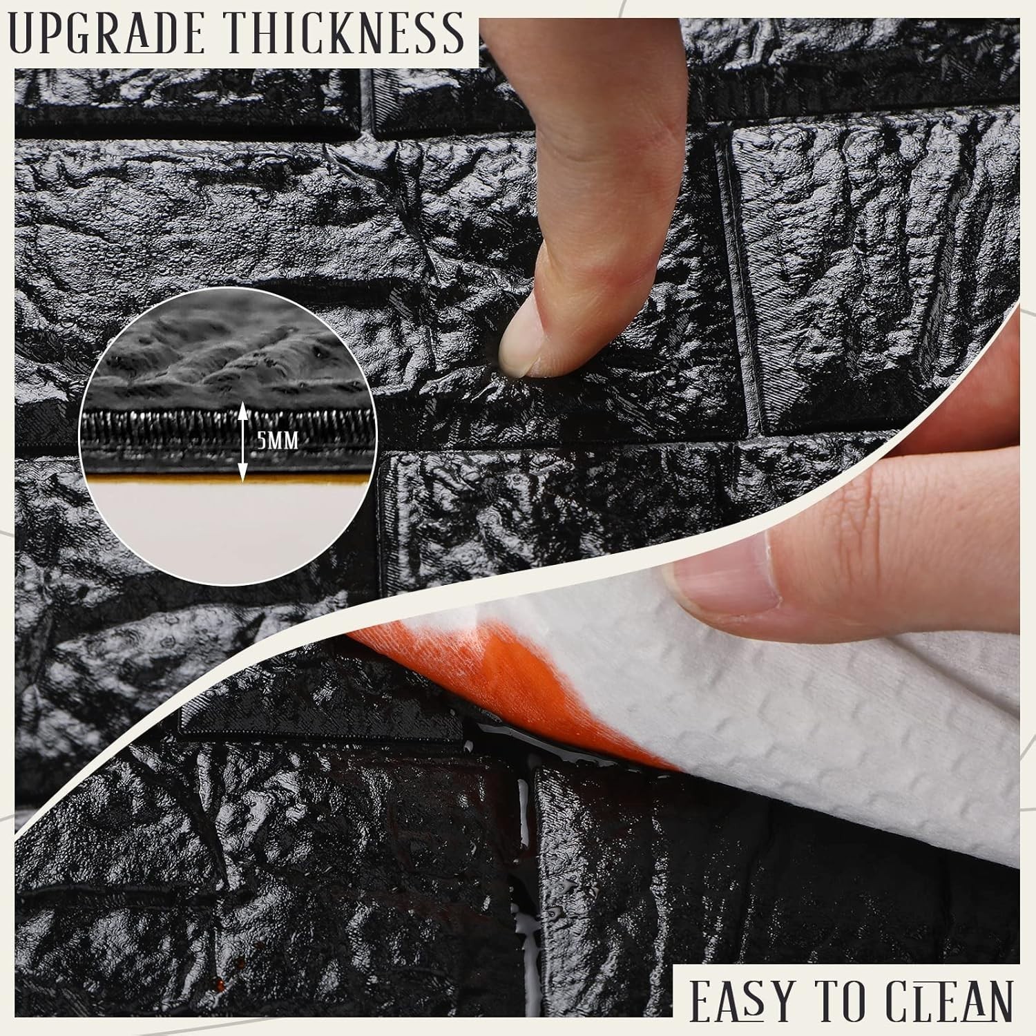 Decorative Self-Adhesive Brick Wall Panels – 30 Pcs Waterproof & Easy to Clean