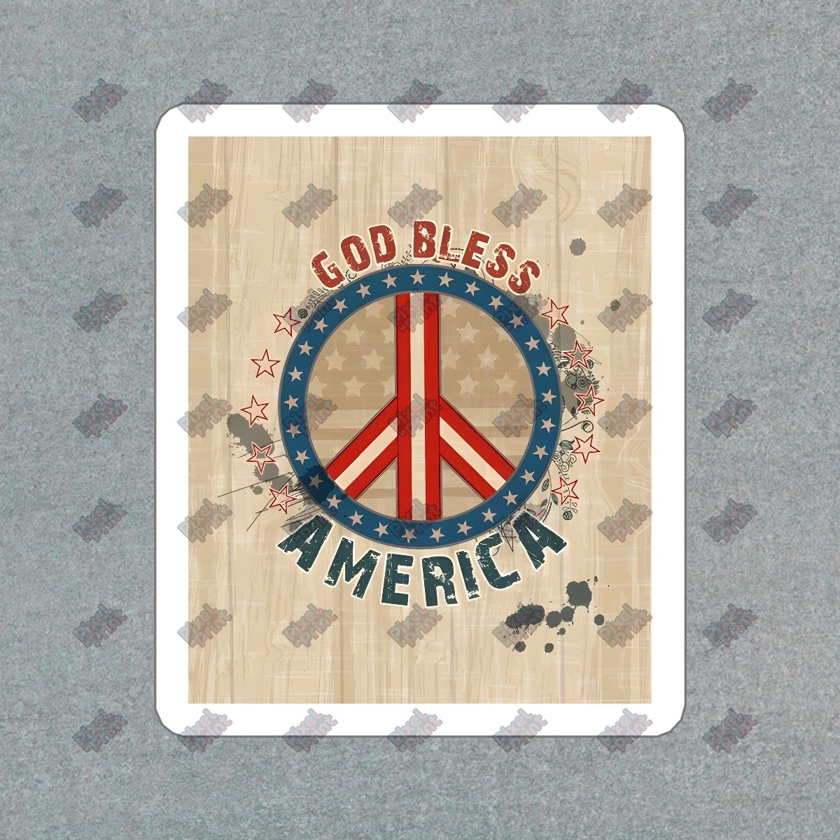 God Bless America Vinyl Sticker Decal Peace Symbol Patriotic Home #766061