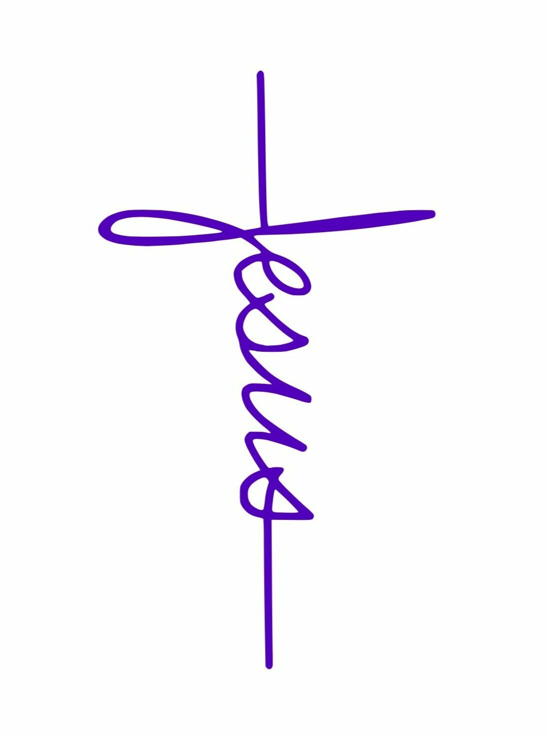 Jesus Cross writing -Decal Logo Sticker