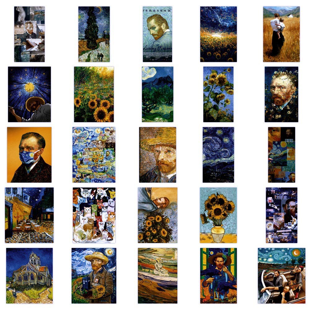 VAN GOGH MASHUP Stickers ~ ART ~ Vinyl Waterproof Laptop Guitar Skateboard Decal