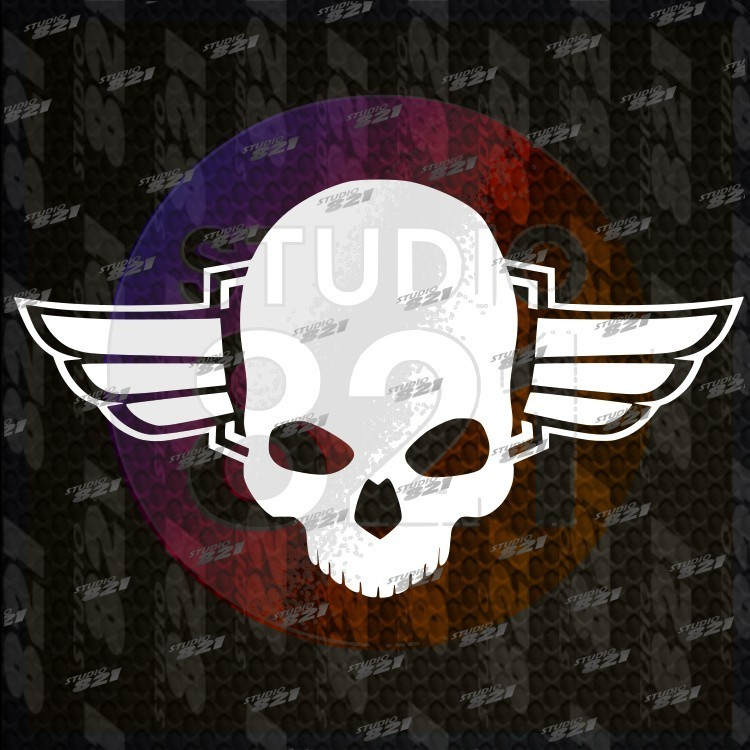 Winged Skull Military Biker Decal – Off‑Road Motocross Motorcycle Helmet Sticker