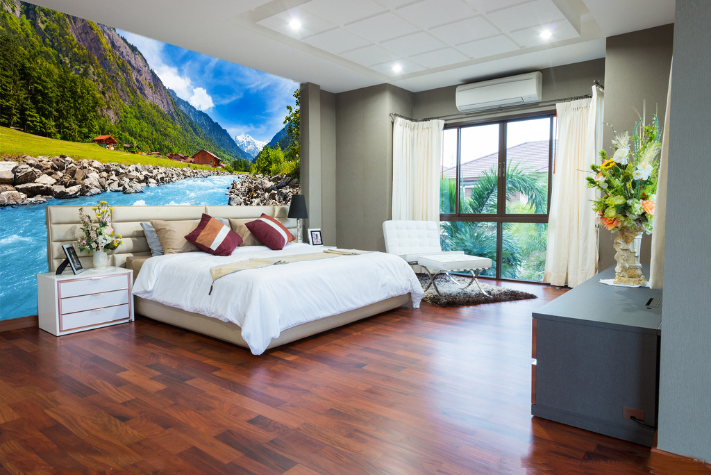 3D Valley River 665 Wall Paper Wall Print Decal Wall Deco Indoor AJ Wall Paper