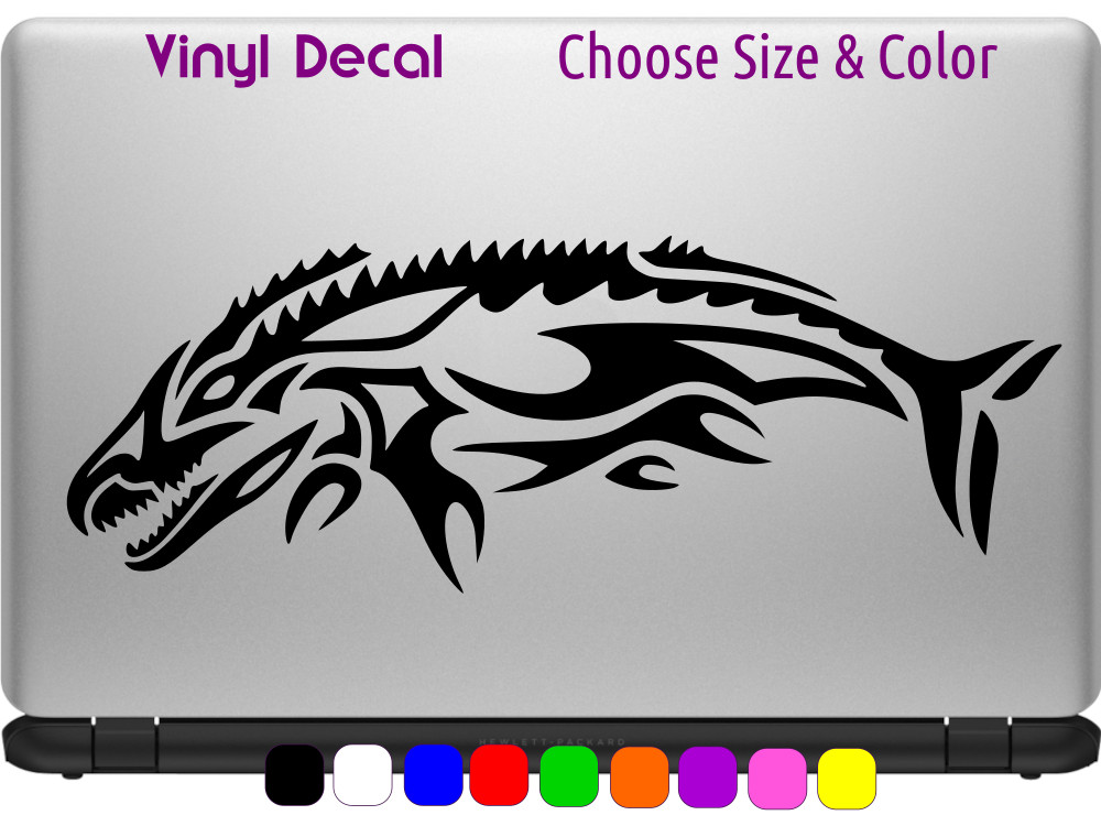 Mosasaurus Tribal Seamonster Jurassic World Decal Wall Window CHOOSE SIZE COLOR