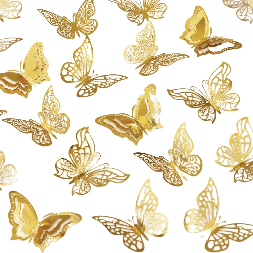 96 Pieces 3D Metallic Shaped Wall Decorations p1542