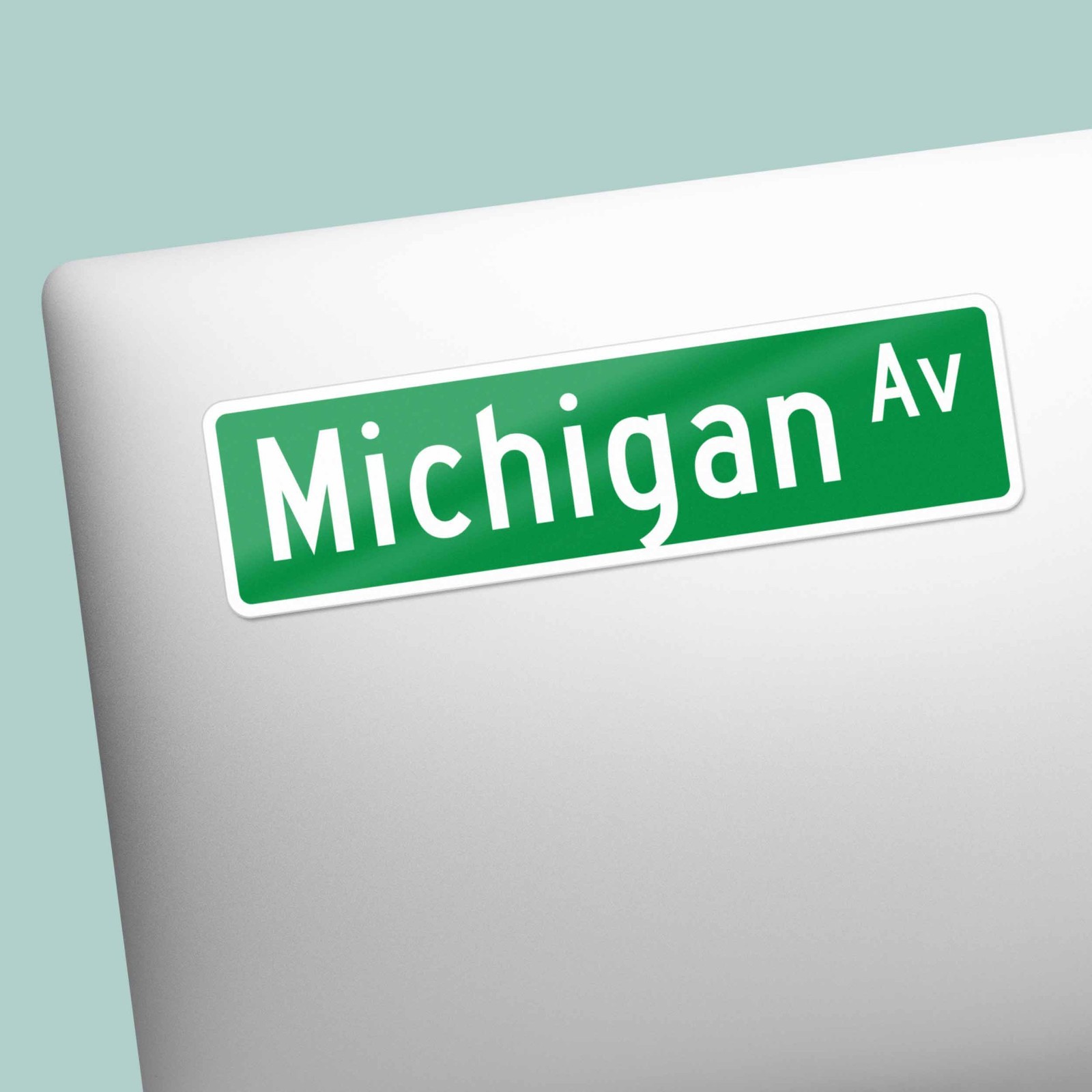 Michigan Avenue Chicago Street Sign Sticker – Magnificent Mile Decals for Laptop