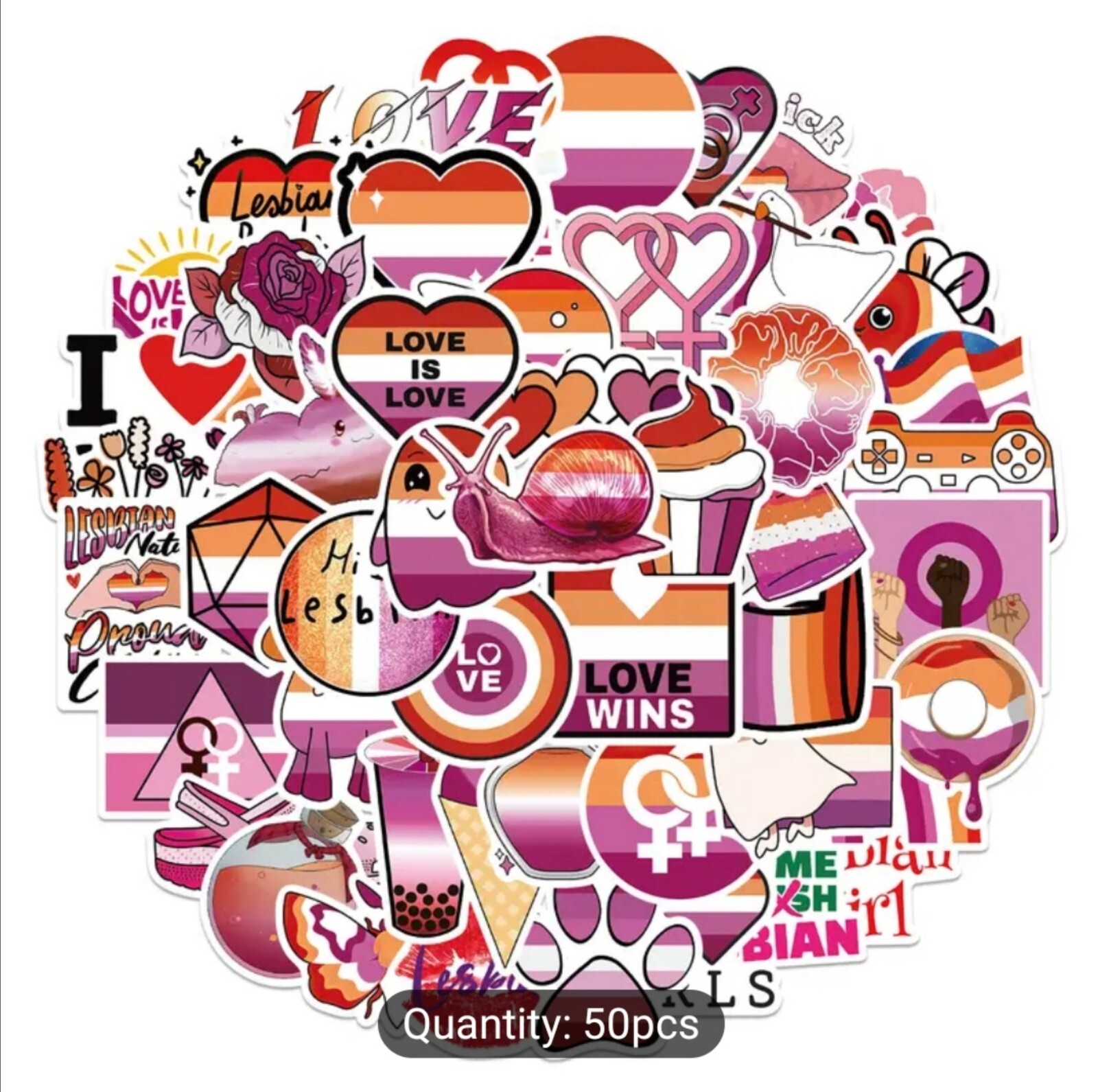 10 PCS Lesbian Pride Flag Stickers BRAND NEW