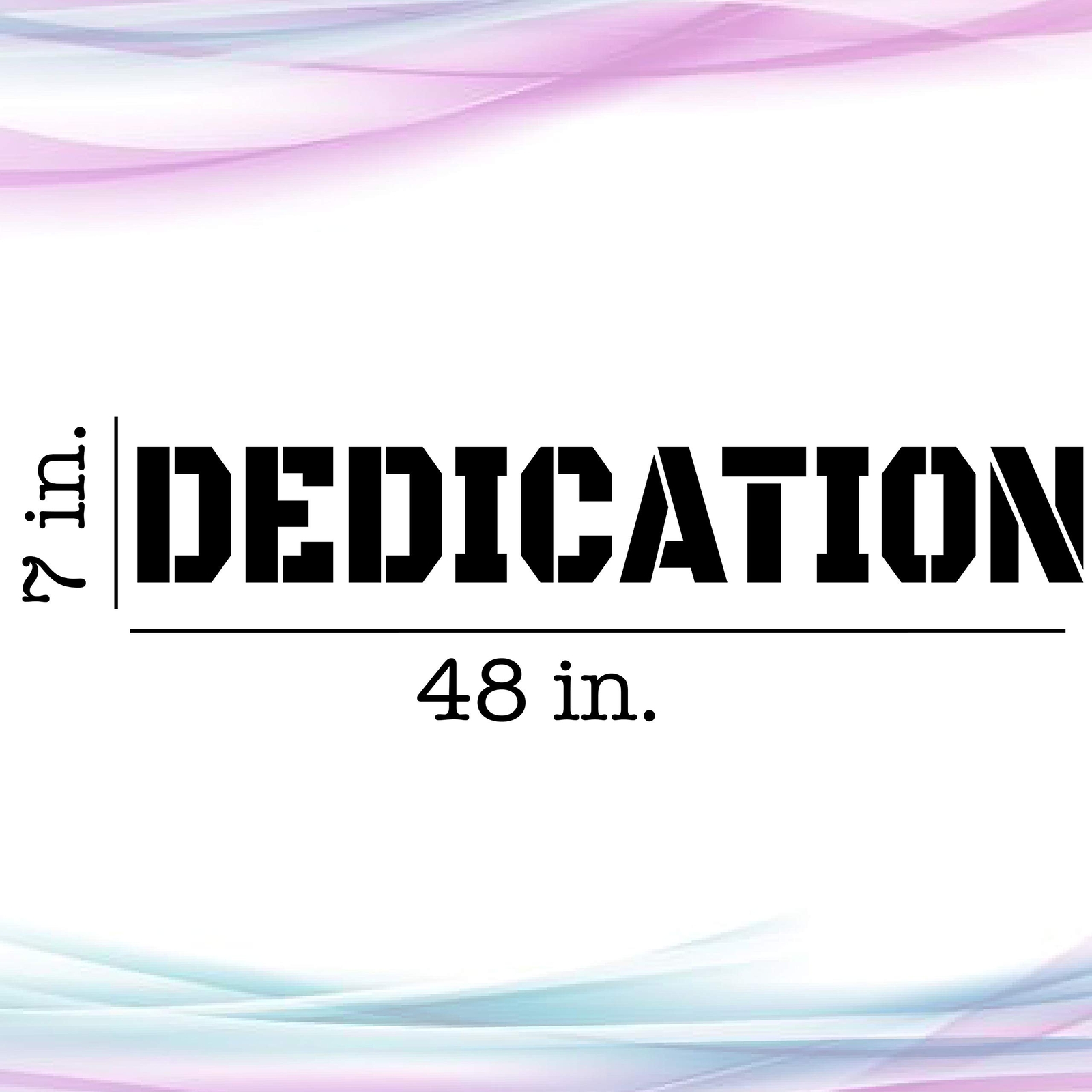 Extra Large Gym Wall Decal | Dedication | 7 in H x 48 in W| Big Lettering Hom…