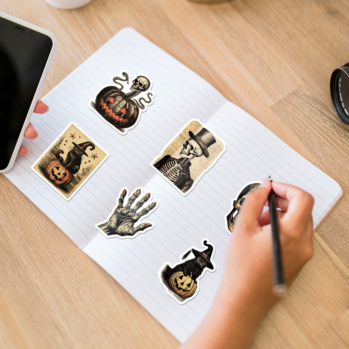 50 Pcs Stickers Vintage Halloween Laptop Luggage Skateboard Car Graffiti Vinyl