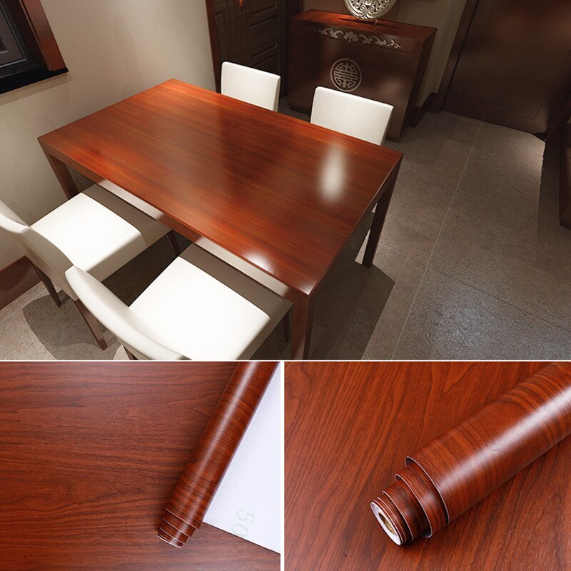 Wood Grain Self-Adhesive Wallpaper Waterproof PVC Contact Stickers Home Decor