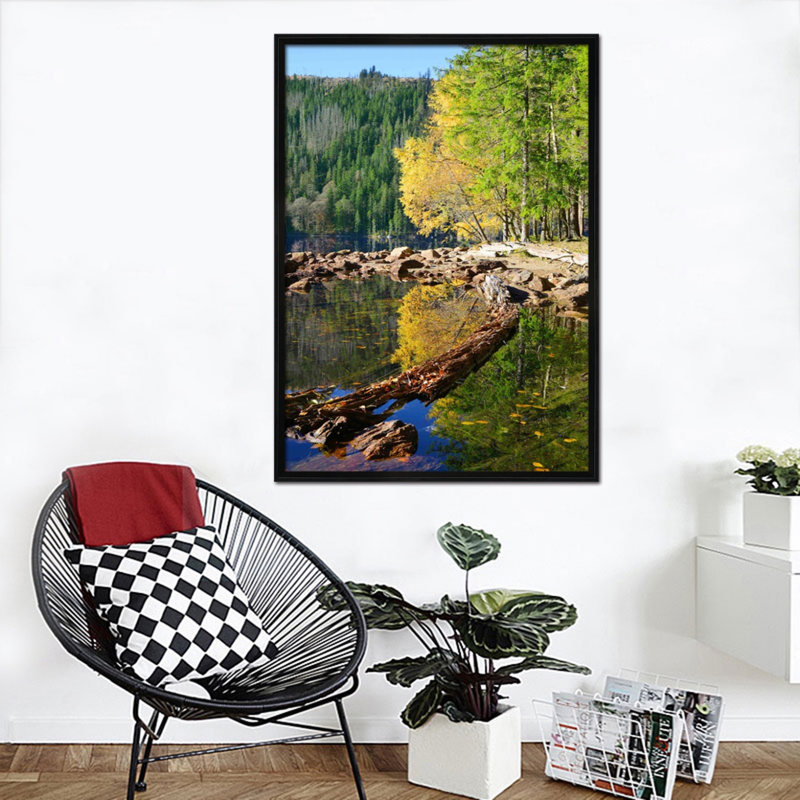 3D Forest River 57 Fake Framed Poster Home Decor Print Painting Unique Art
