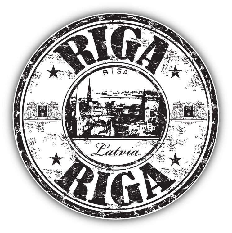 Riga Latvia Grunge Travel Stamp Car Bumper Sticker Decal