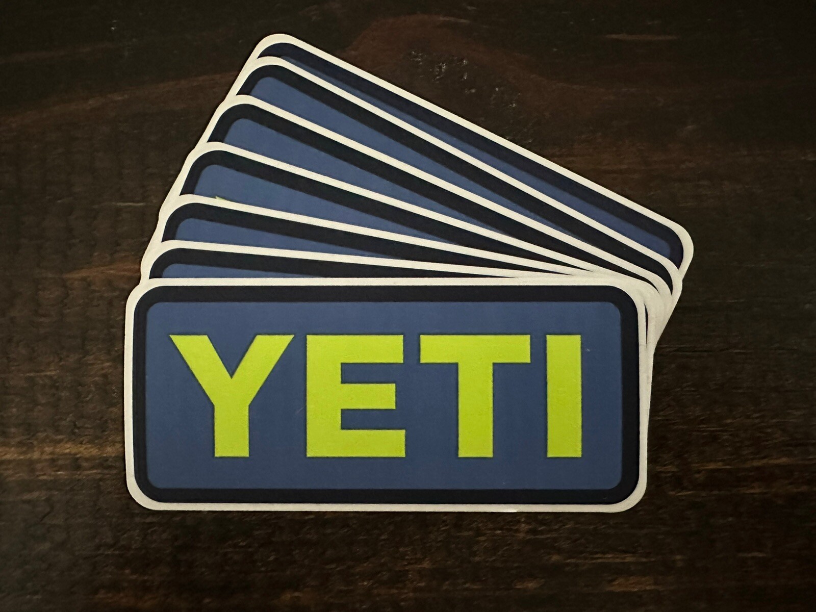 Authentic YETI Decal Blue Green Vinyl Sticker Logo Rambler Tumbler Cup Cooler