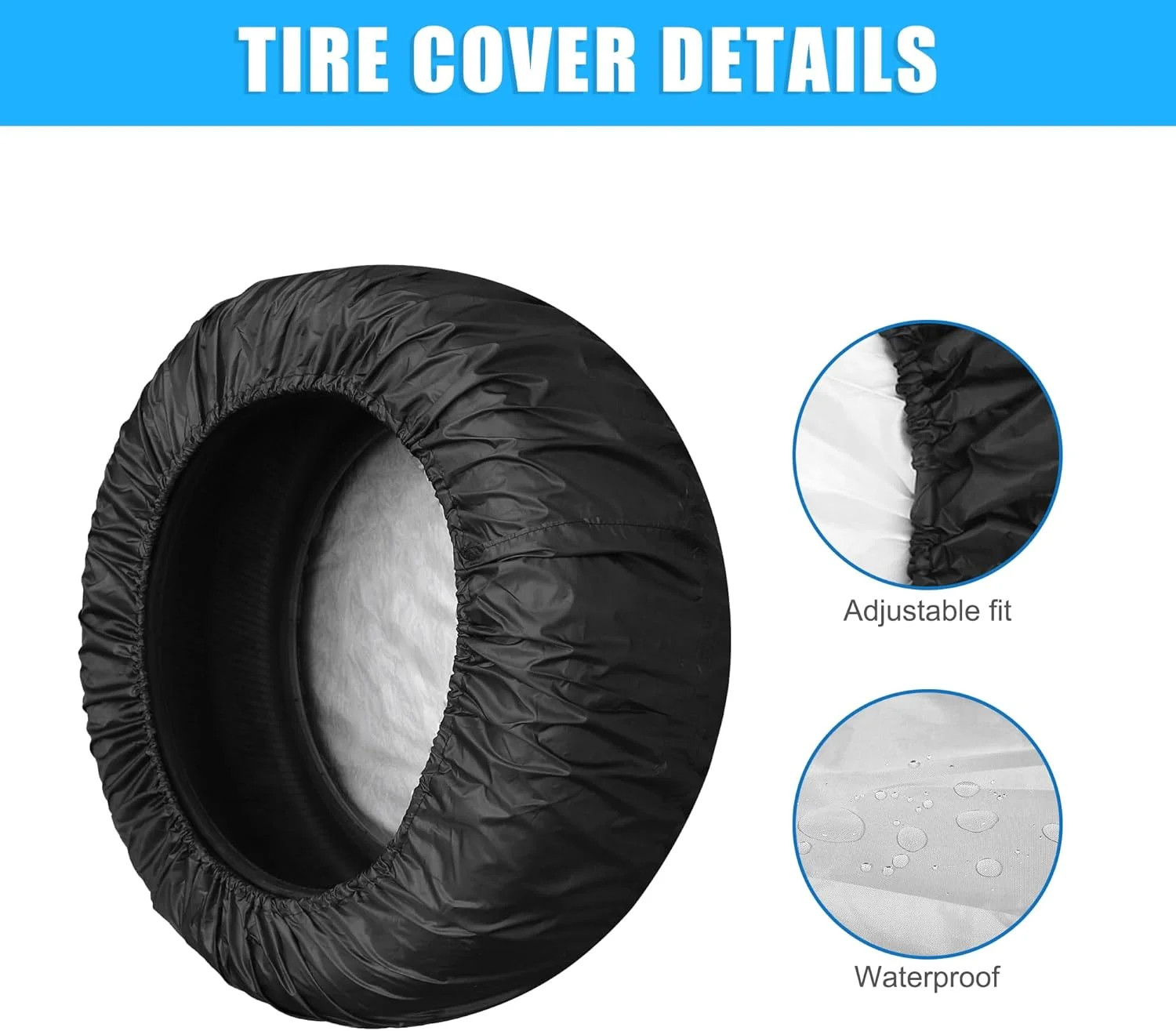 uxcell Universal 210D Oxford Spare Tire Cover for Jeep Trailer RV SUV Truck Whee