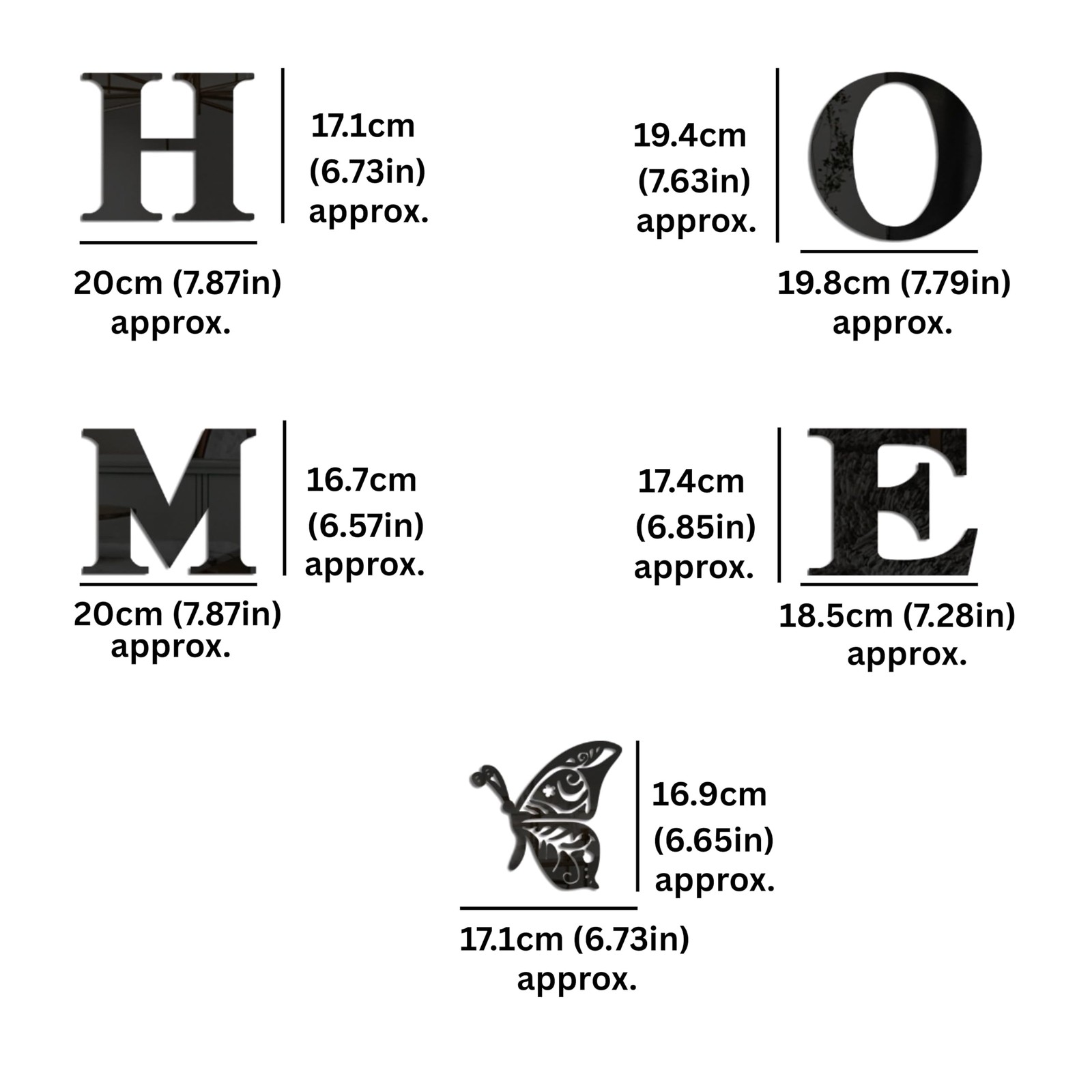 Acrylic Home Letters Wall Décor Mirror Stickers Living Room Bedroom Wall