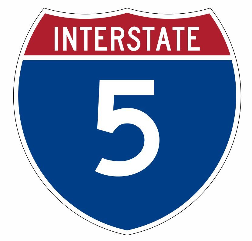 Interstate 5 Sticker Decal R884 Highway Sign