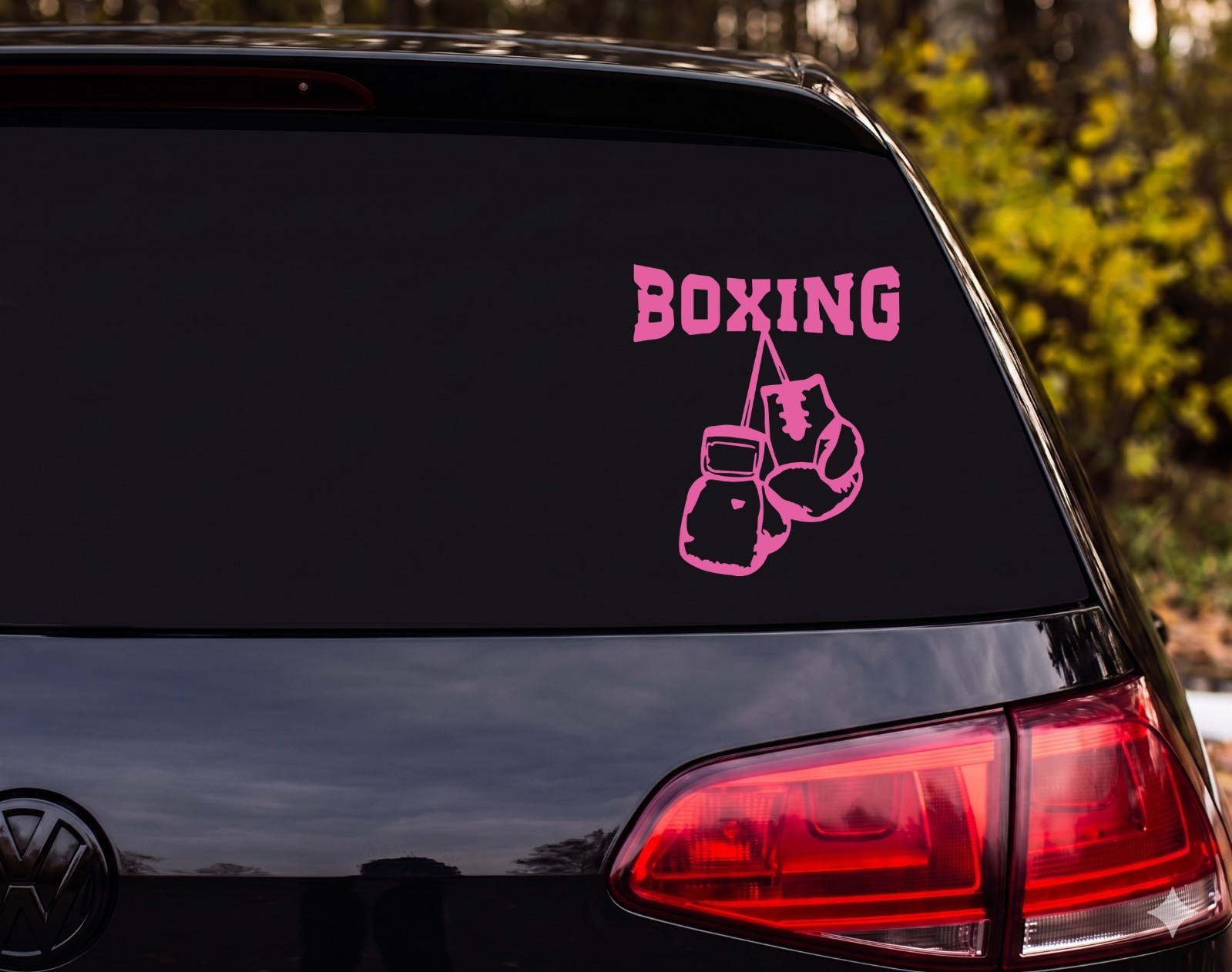 Boxing Gloves Hanging Vinyl Decal Sticker Car Wall Funny | Boxer Gift