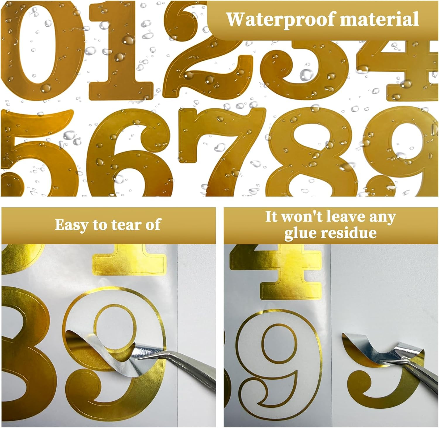 24 Sets 2 Inch 0-9 Self Adhesive Vinyl Number Stickers for File,Lockers,Mailbox,