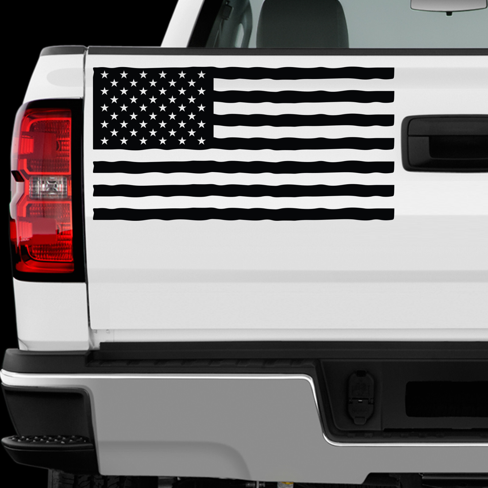 US American Flag sticker All size Regular & Chrome Mirror Vinyl Colors