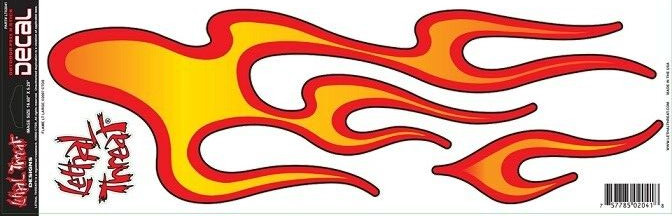 NEW LETHAL THREAT LEFT FACING FLAME DECAL STICKER 16.5"x5.25" LT02041