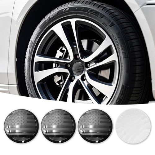 4PCS 68mm 2.68" Aluminum Metal Wheel Center Caps Sticker – Custom All Black