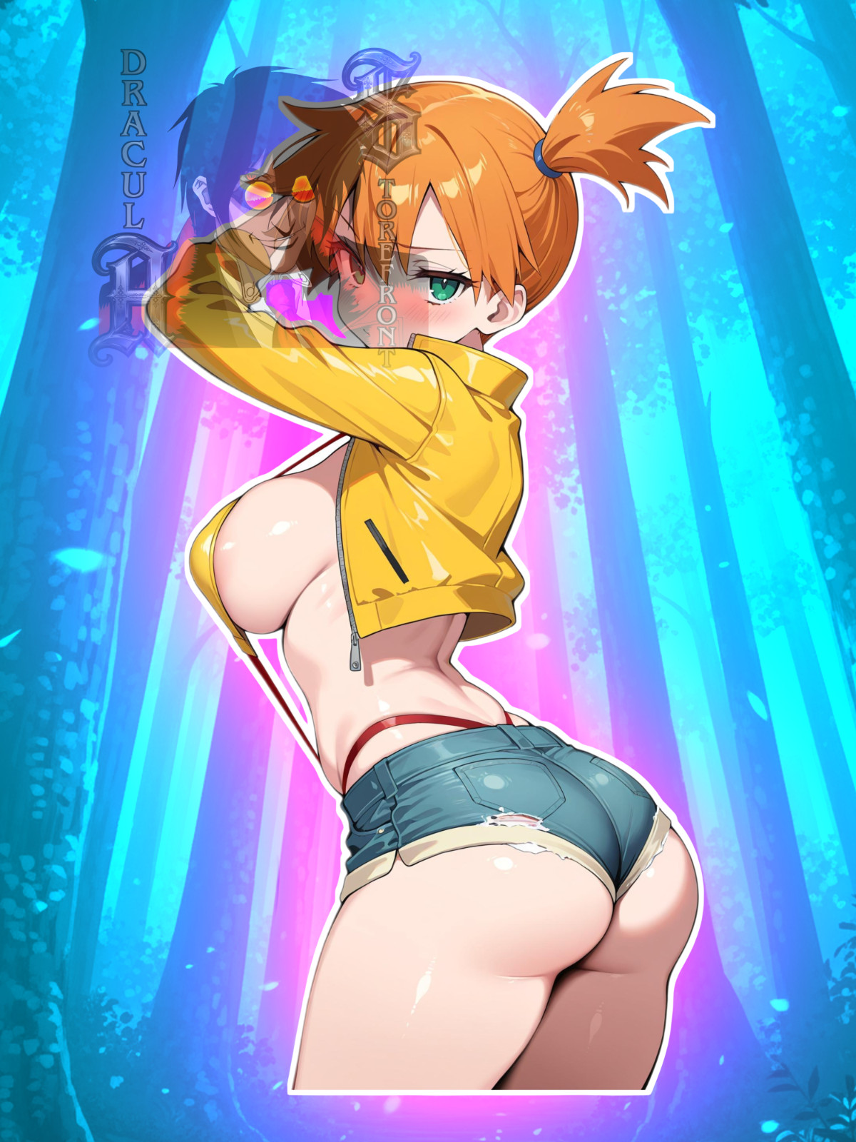 Adult Anime Waifu Pokemon Misty/ Kasumi 6" Vinyl Sticker