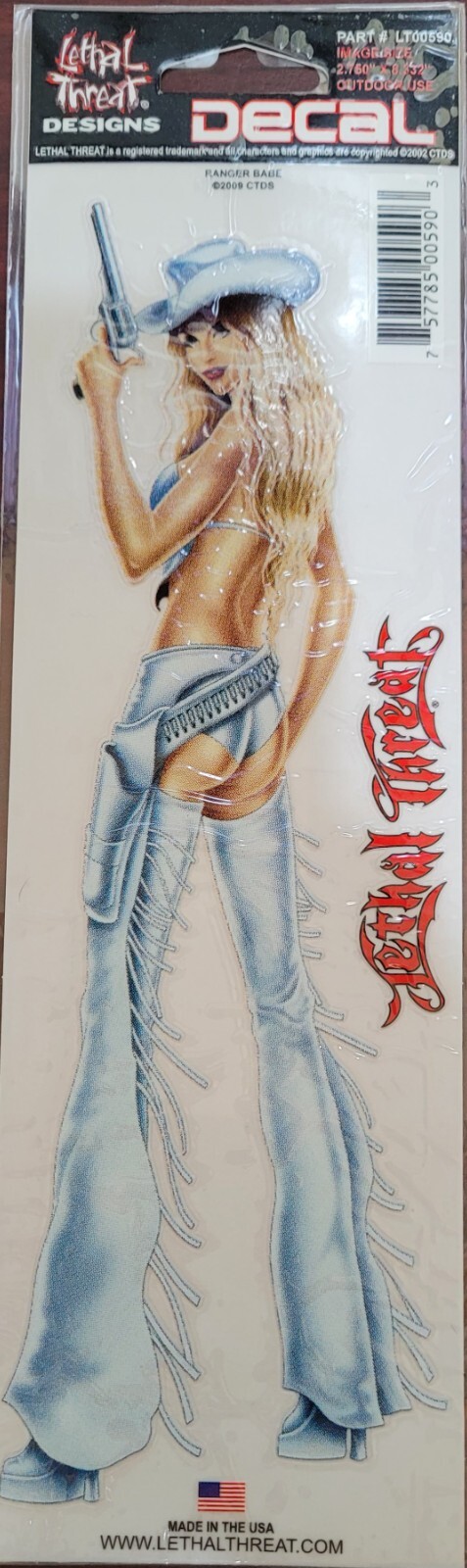 NEW LETHAL THREAT RANGER BABE DECAL STICKER 3"x10" LT00590
