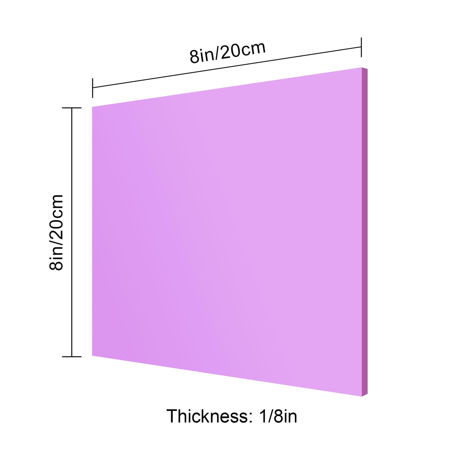 8×8 Inches Purple Mirror Acrylic Sheet – 2 Pcs Reflective Acrylic Panel for D…