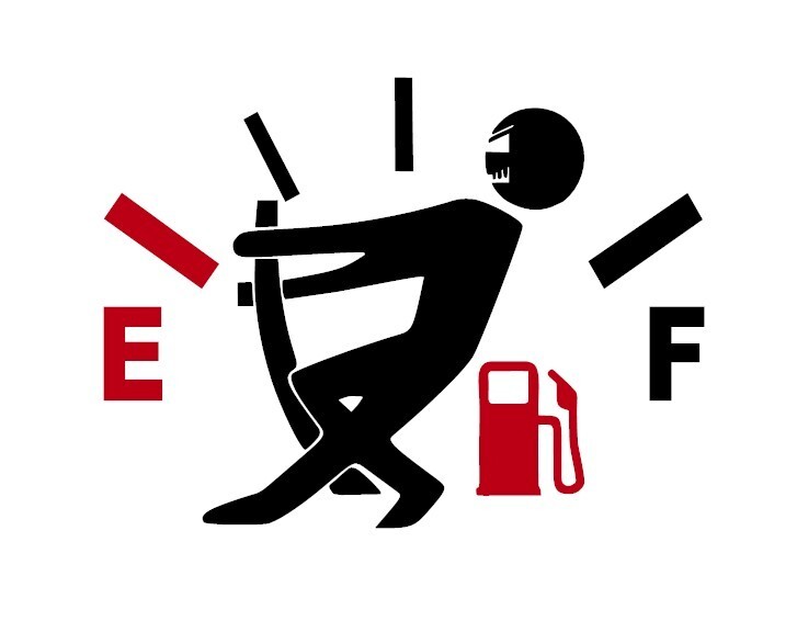 Empty Gas Tank Vinyl Decal Sticker Guy