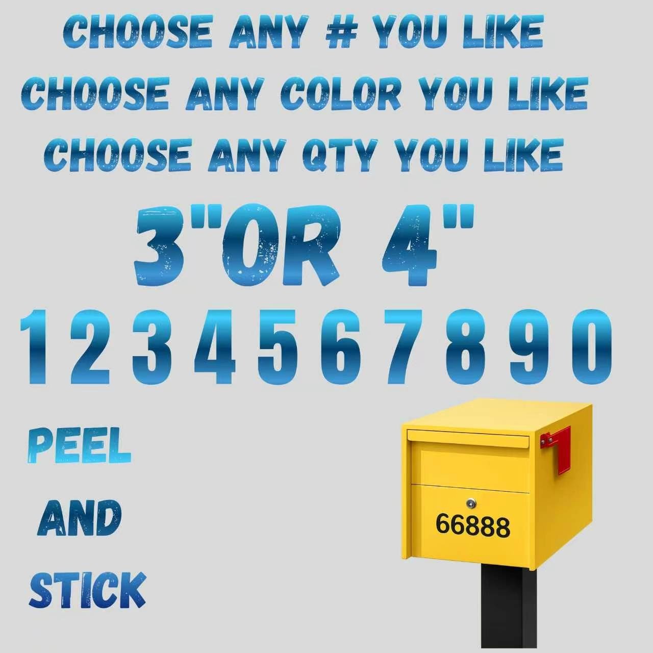 Standard Font Mailbox Street Numbers Vinyl Decal House Business Door Glass
