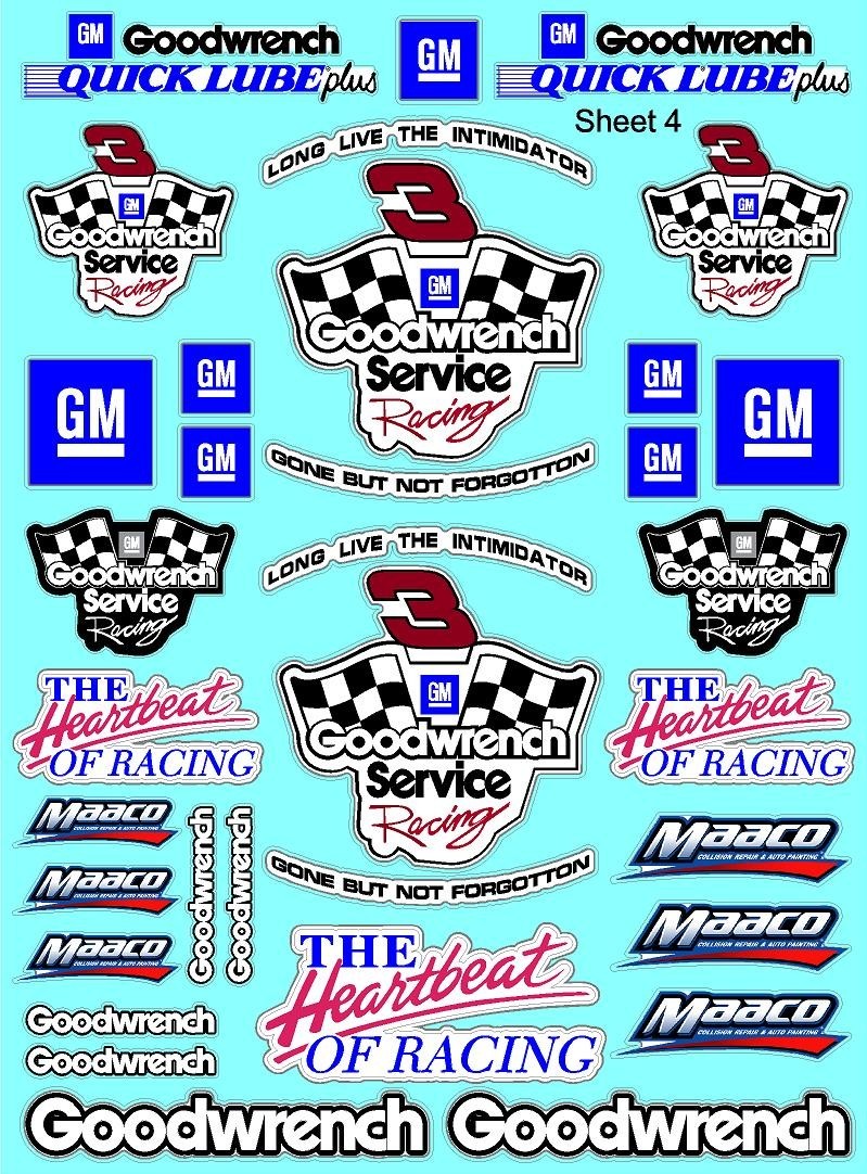 White Vinyl Sticker Sheet Hurtz-R/C MODEL Decal fits 1/24-1/16 Scale CUT slotcar