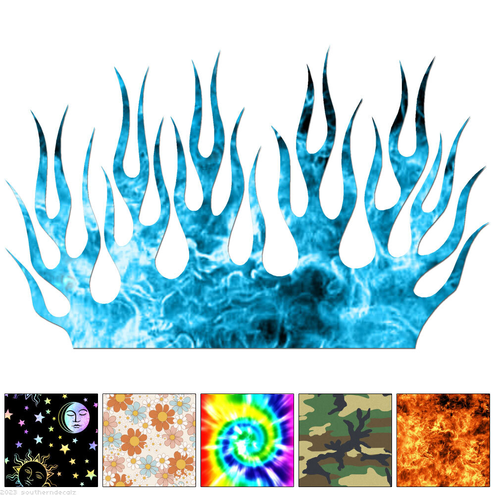 Flames Fire – Decal Sticker – Multiple Patterns & Sizes – ebn7263
