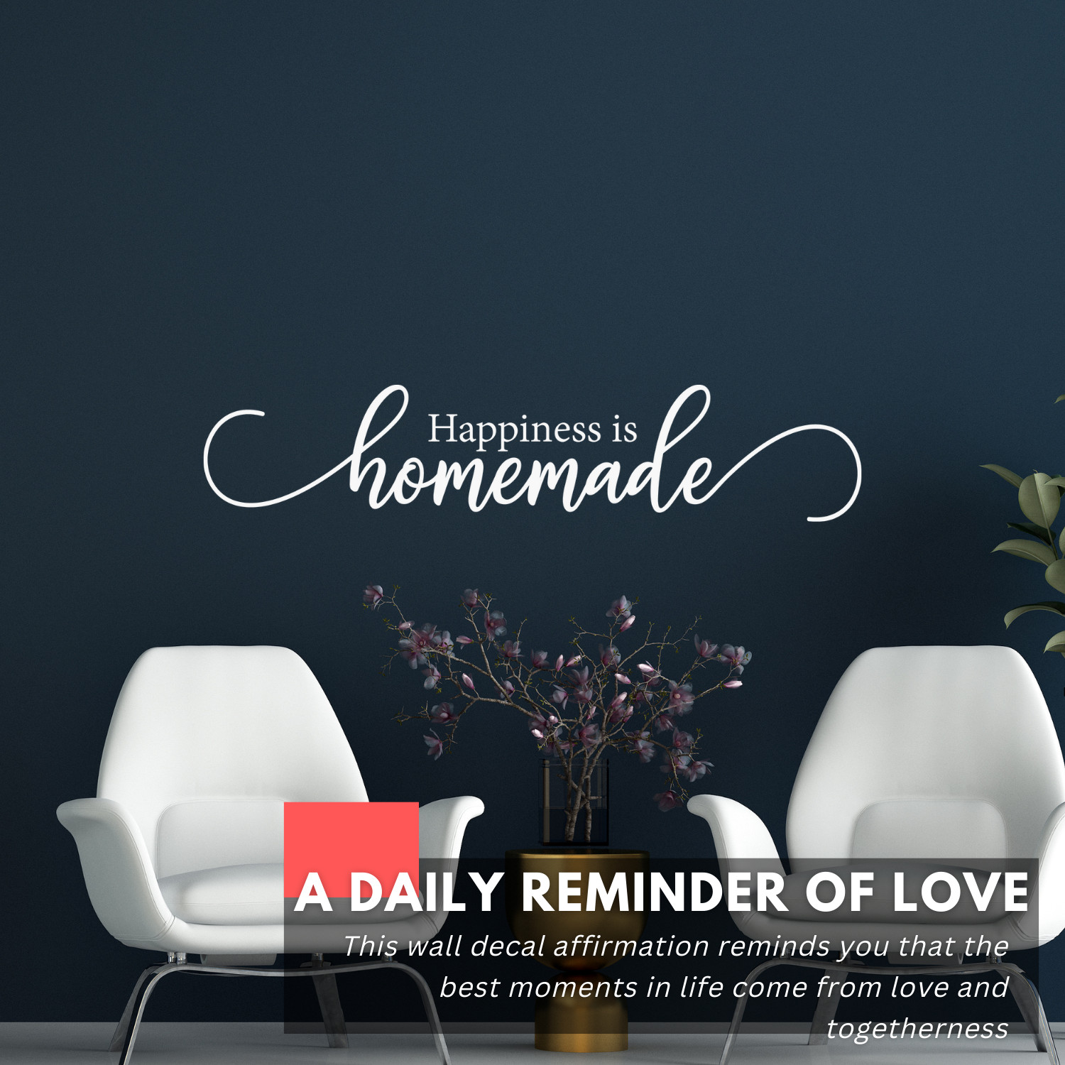 Happiness is Homemade Inspirational Love Family Wall Decal Sticker Quote