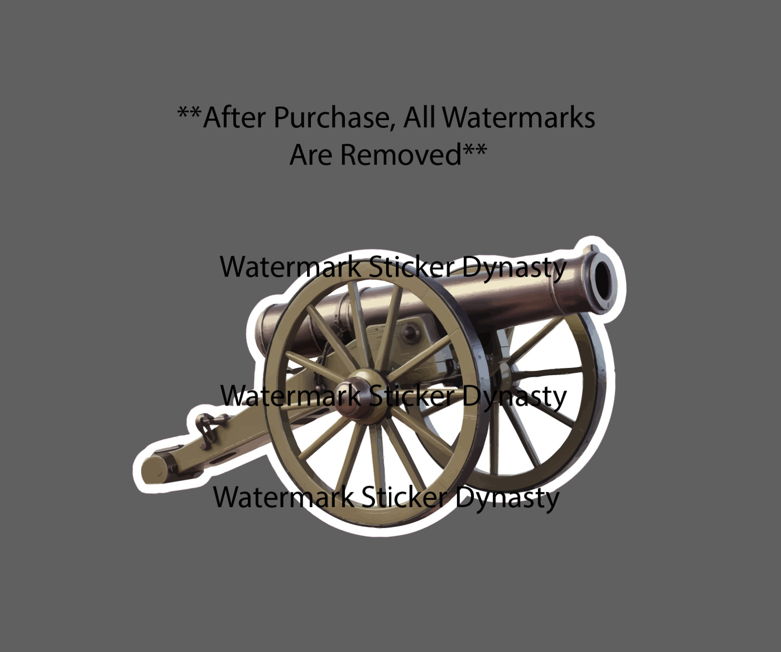 Cannon Sticker Waterproof Decal Artillery Military Warfare War Gift NEW