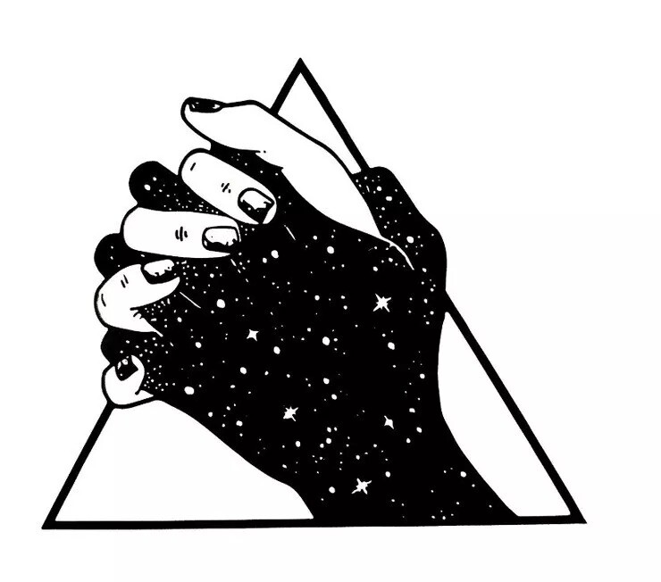 Galaxy Hands Sticker Decal