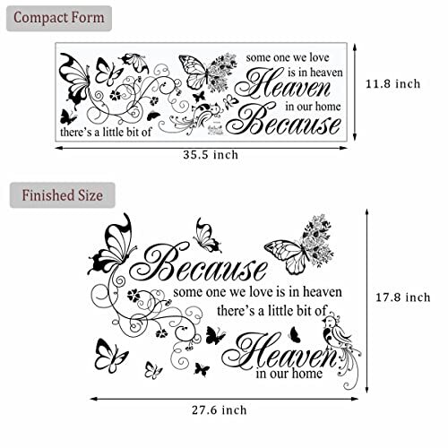 Wall Decals Inspirational Wall Saying Because Someone We Love is in Heaven