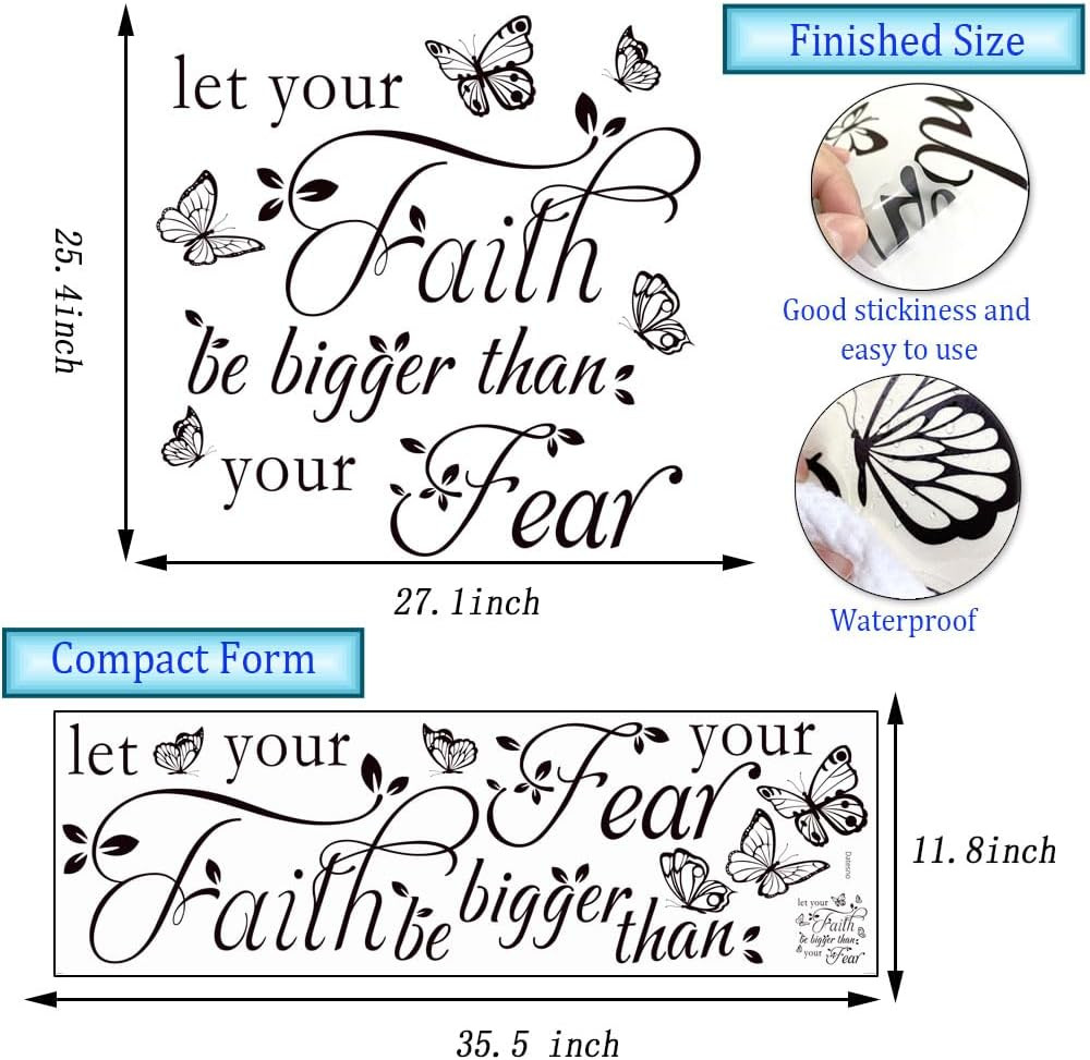 Inspirational Wall Decal Sticker Quotes Vinyl Wall Stickers Let Your Faith Be Bi