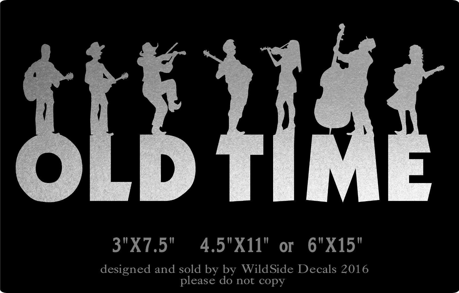 Old Time Music Decal Musicians Vinyl Car Truck Sticker