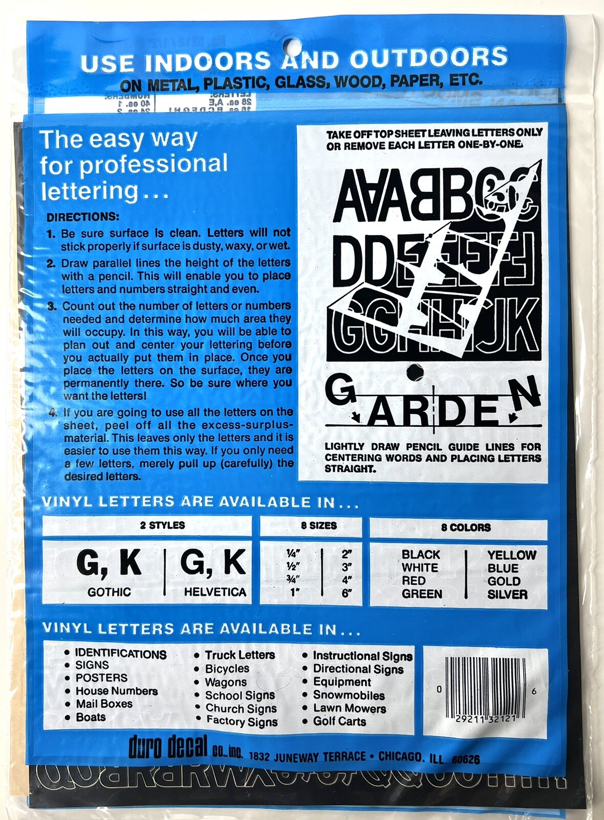 GOTHIC BLACK Adhesive Vinyl Letters & Numbers 1/2" INDOORS OUTDOORS SEALED
