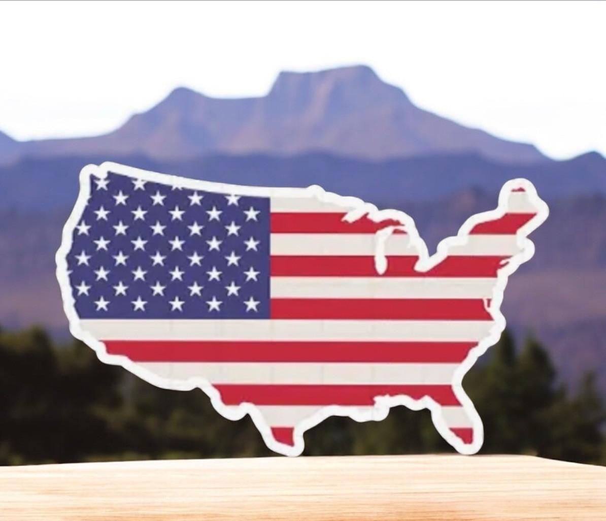 American Flag Map USA 5” Inch Waterproof Vinyl Sticker Decal Patriotic 1PC