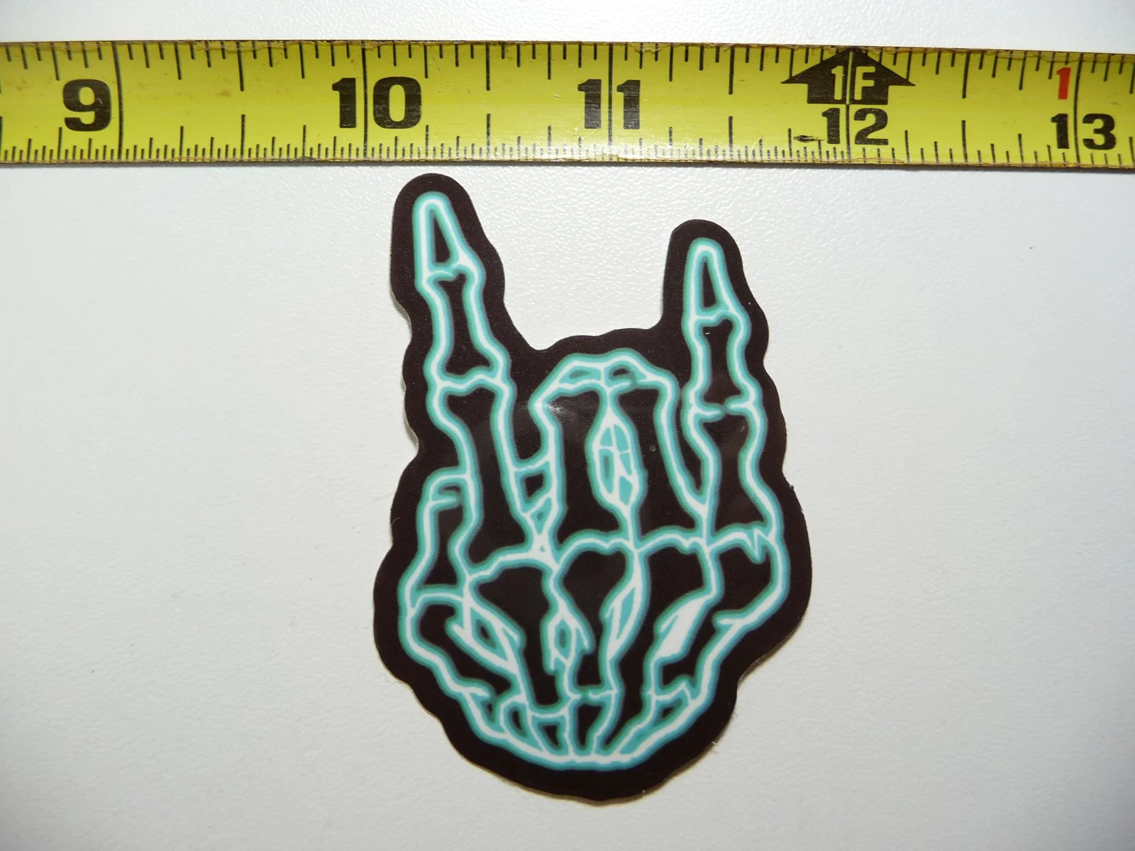 ROCK ON DEVIL HORN FINGERS HAND NEON STYLE SMALL STICKER DECAL COLORFUL FUNNY