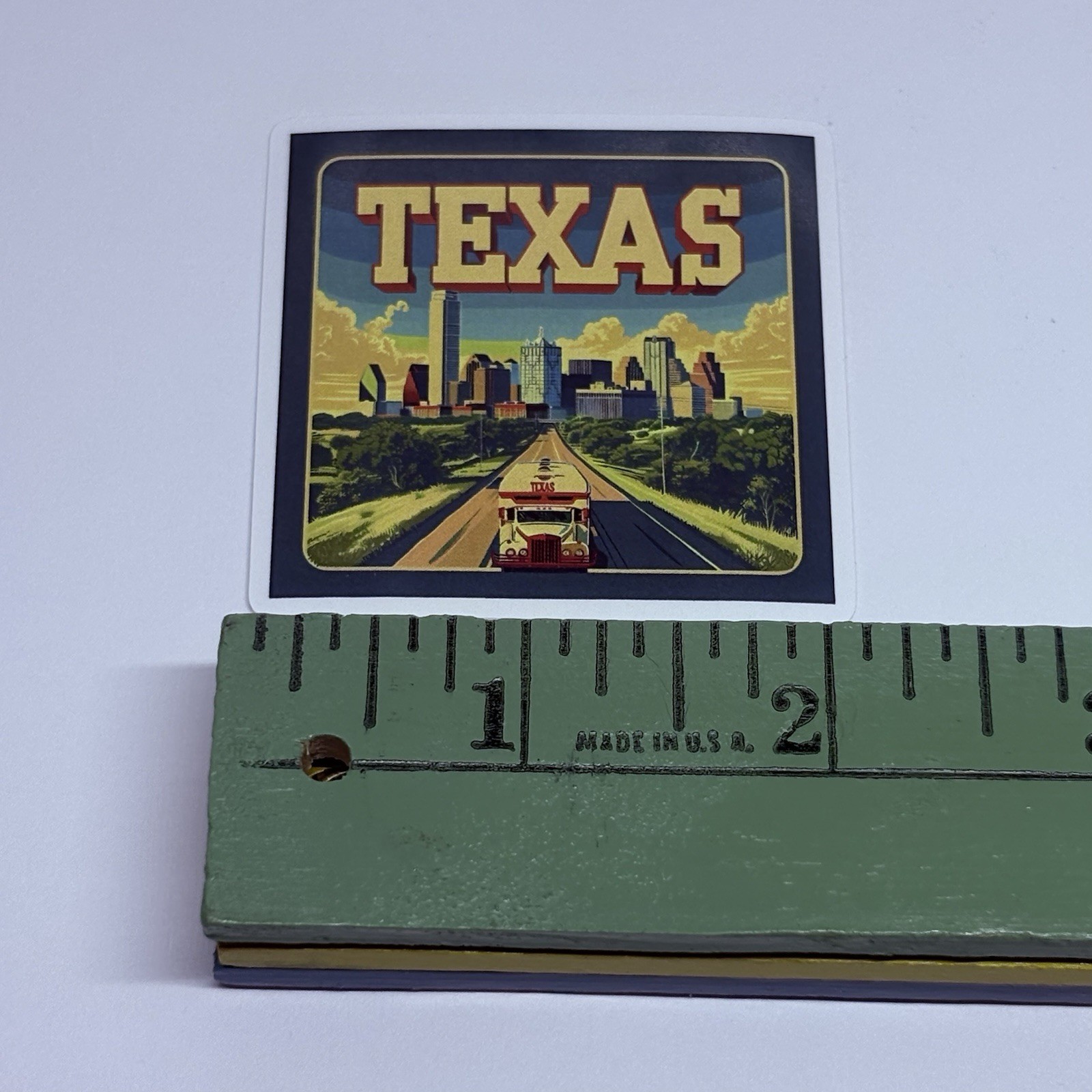Texas State Sticker Rail City Skyline Art Decal Vinyl USA Travel Souvenirs Tc9