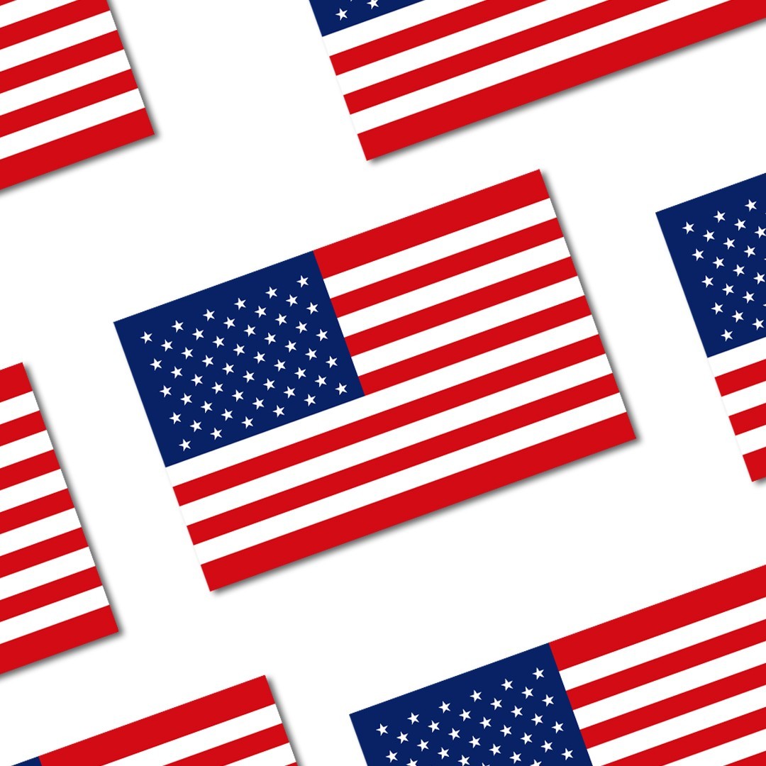 American Flag Vinyl Sticker – Dishwasher, Car Safe