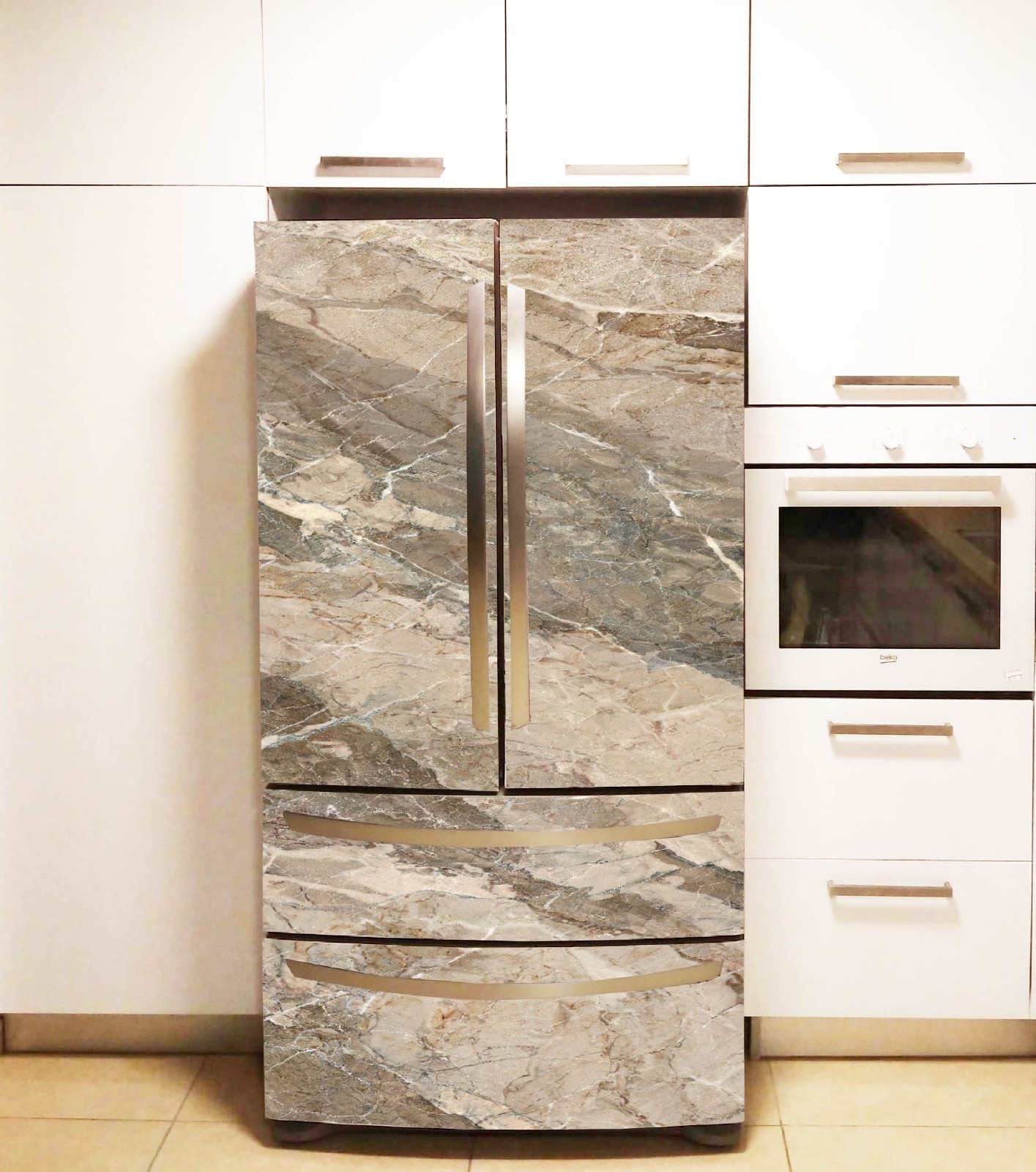 Marble Refrigerator Wrap, Home Kitchen Decor Upgrade