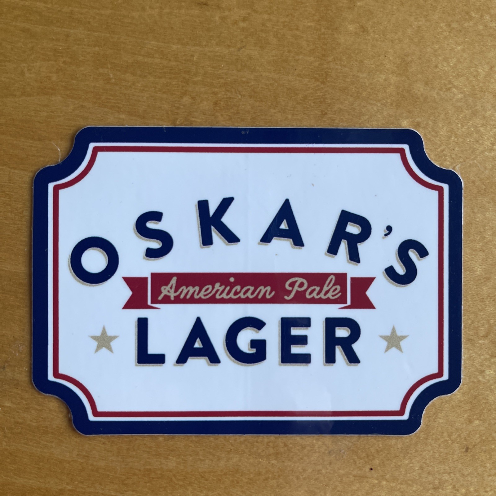 Beer Decal ~ OSKAR BLUES Brewery Oskar’s Lager Sticker 3 1/2 x 2 1/2 inches