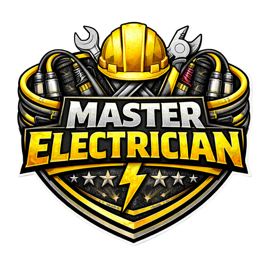 Master Electrician UV DTF Decal 3” Electrician Hard Hat Toolbox Sticker