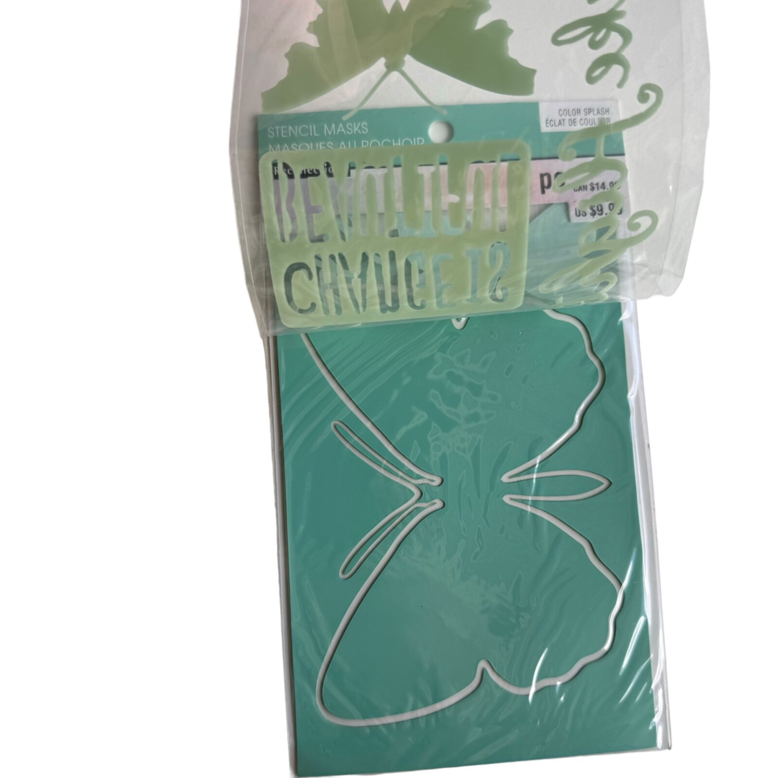 Recollections STENCILS 2 Sheet Sets Butterfly Leaf Nature Phrases Words Crafts